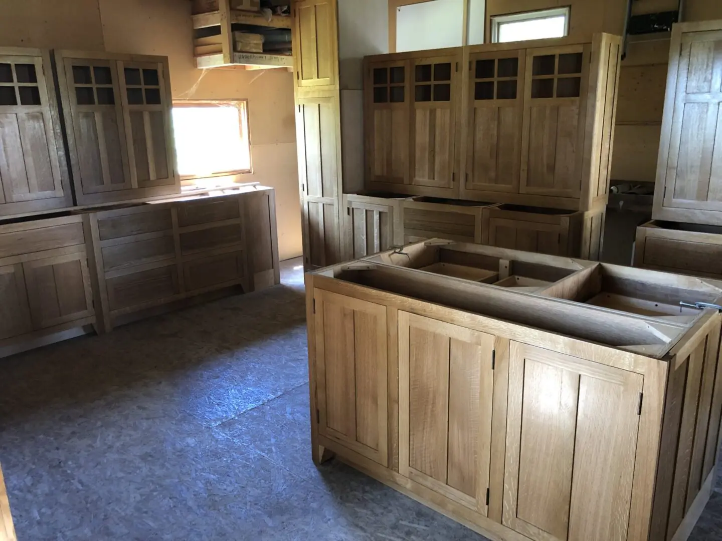 Mission Quartersawn White Oak kitchen getting ready for delivery